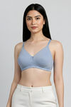 Zivame Beautiful Basics Double Layered Non Wired 3/4th Coverage T-Shirt Bra - Blue Blizzard — thumbnail 5